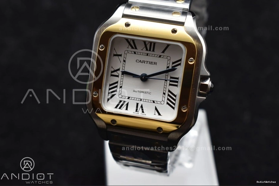 SmartLinks YG 1:1 1096 on Cartier SS MIYOTA YG Best V 35mm Bracelet 9015 BVF SS Dial Edition StreetReady de Santos White 0513